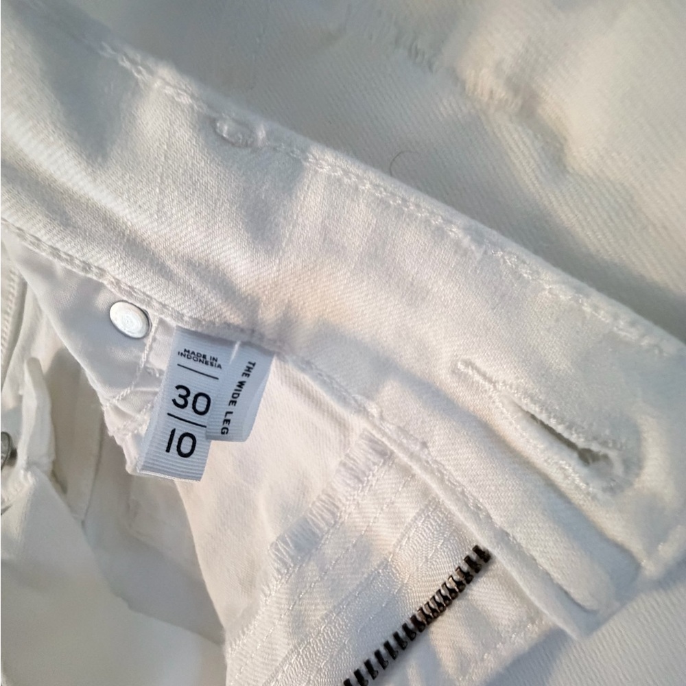 LOFT White High-Rise Wide-Leg Jeans - Picture 3 of 4